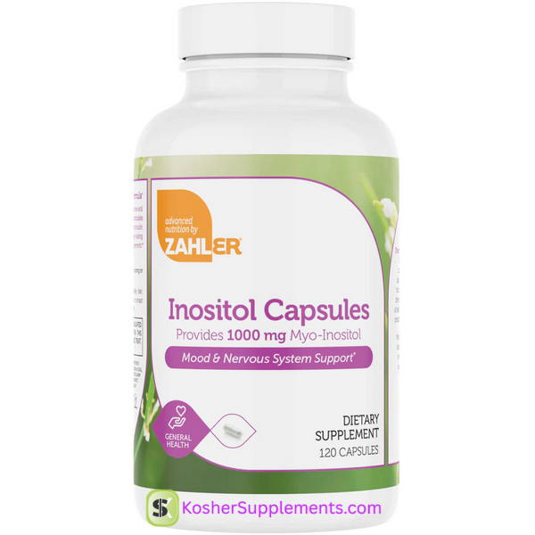 Zahler Inositol 1000 mg Capsules Kosher Mood and Nervous System Support